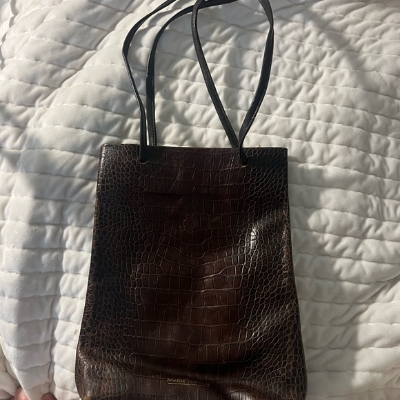 Marie Turnor Merci Leather Tall Croc Tote CURRENT STYLE - Picture 2 of 10